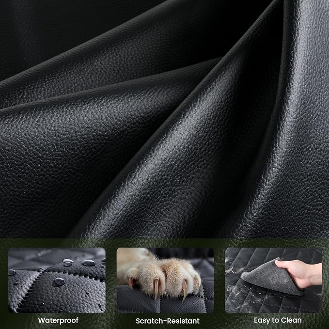 Pecute Back Seat Extender for Dogs 56.29 * 28.74 in, Car Window Fixing for Maximum Car Protection, Leather Fabric Dog Car Seat Cover for Back Seat, Waterproof, Scratch-Resistant, Support to 330 lbs - Image 5