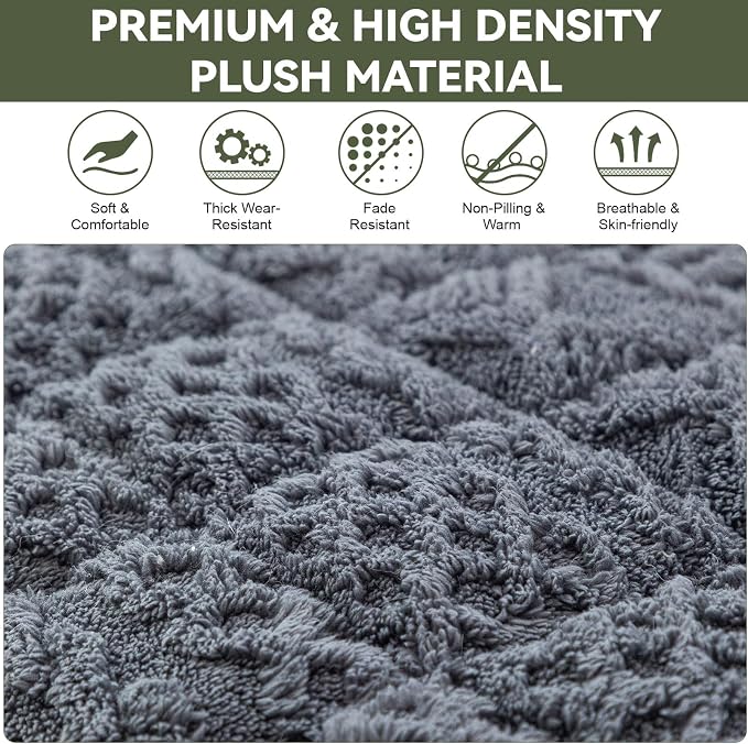 OTOB Couch Cover for Dogs Washable Pet Friendly, Non Slip Plush Fuzzy Love Seat Couch Covers Sofa Slipcovers, Geometric Jacquard Soft Pet Cushion Mat Protector All Seasons, (Dark Gray, 27.6" x 59.1") - Image 3