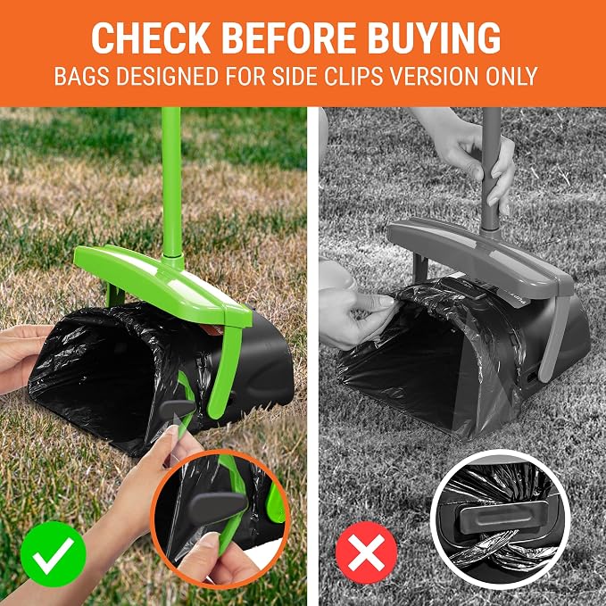Dog Pooper Scooper with Bag Attachment, 40" Long Handle | Dog Poop Scoop for Yard, Large Capacity Swivel Bin and Rake Pooper Scooper, Lavender Scented Bags for Large Dogs (Black) - Image 7