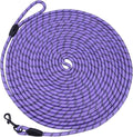 Long Dog Leash for Training 50Ft-Reflective Nylon Rope with Swivel Hook-Recall Agility Lead for Large Small Medium Dogs Outside Walking Hiking-Purple by HiKiss
