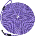 Long Dog Leash for Training 30Ft-Reflective Nylon Rope with Swivel Hook-Recall Agility Lead for Large Small Medium Dogs Outside Walking Hiking-Purple by HiKiss