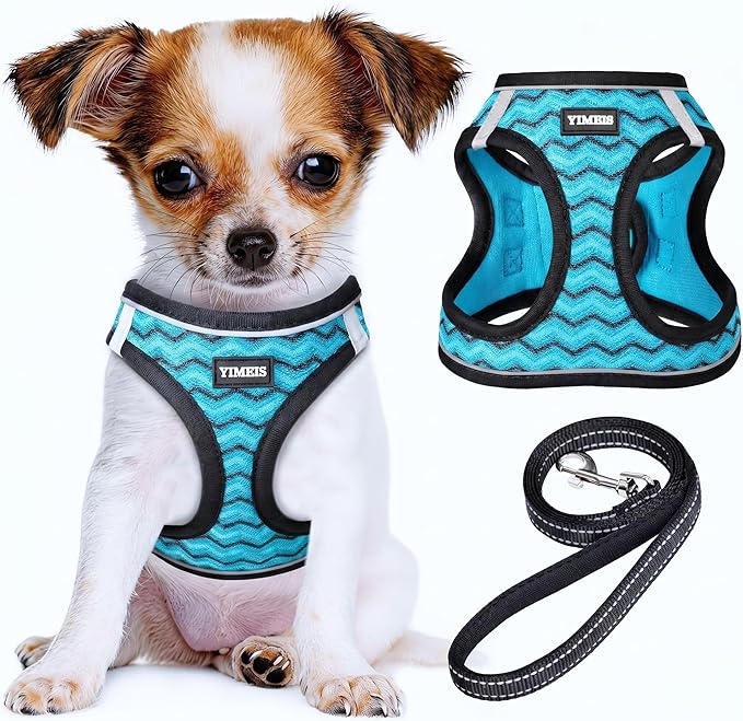 No Pull Dog Puppy Harness and Leash Set Reflective Mesh Vest Medium by YIMEIS