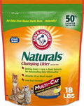ARM & HAMMER Naturals Clumping Cat Litter, Multi Cat, 18 lbs | Plant-Based, Easy Scoop Clumps, Outstanding Odor Control, 2X Liquid Absorption, Low Dust, Lightweight Formula by ARMHAMMER