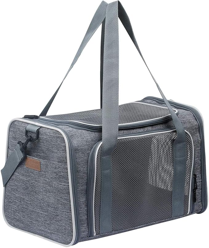 Cat Carrier - Portable Foldable Dog Pet Carrier, Soft-Sided Pet Bag up to 15 Lbs, Airline Approved Travel Puppy Carrier by Akinerri
