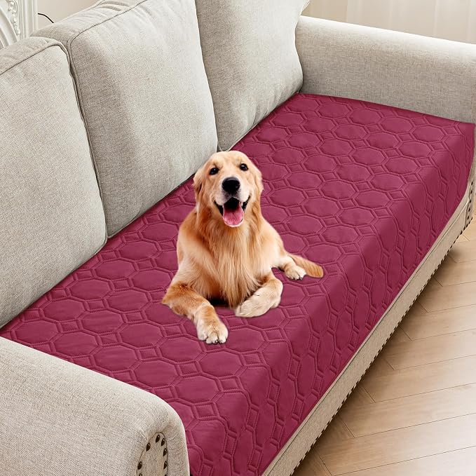 ZNSAYOTX Ultimate Cozy Blankets (30"x70") 100% Waterproof Sofa Mat Blanket for Dog Pets, Bed Couch Protector with Non-Slip Back Washable Durable, Pee Scratch Proof Easy to Clean (Wine Red) by ZNSAYOTX