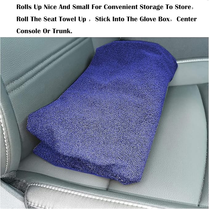 Car Seat Cover Protector Front Seats,for Gym Workout,Running,Swimming,Beach and Hiking,Waterproof Sweat Towel Bucket Seat Covers for Cars SUV Trucks (Blue, 1Pcs) - Image 6