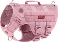 OneTigris Tactical Dog Harness for Small Dog, No Pull Small Dog Vest Harness with Handles Breathable Military Dogs Molle Vests for Walking Hiking Training (Pink, Medium) by OneTigris
