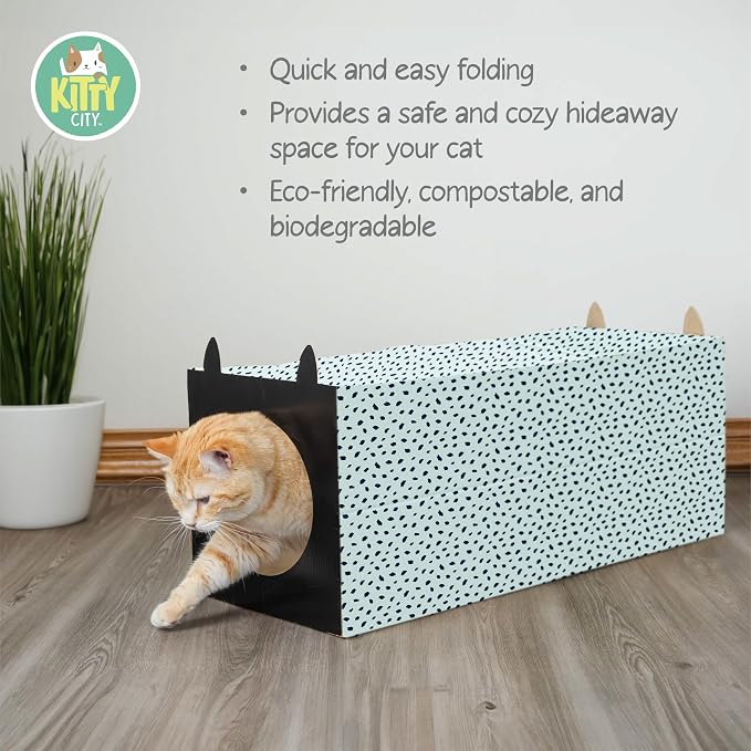Kitty City Paper Bag Scratchers for Cats, Blue Paper Bag Tunnel Scratcher - Image 2