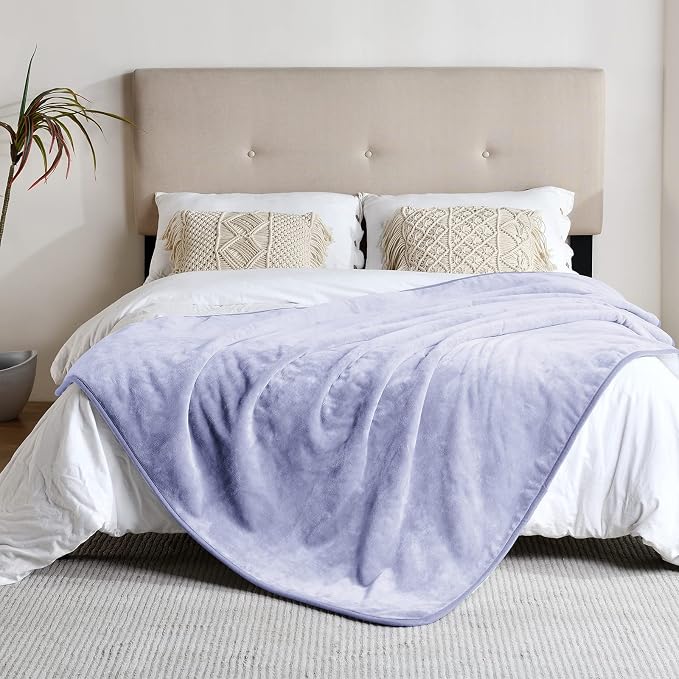 Soft Waterproof Blanket for Bed Couch Sofa, Lilac, 50x60 inches | Liquid Pee Proof Pet Blanket for Dog Puppy Cat, Reversible Sherpa Fleece Blanket for Couch Cover, Furniture Protector - Image 3