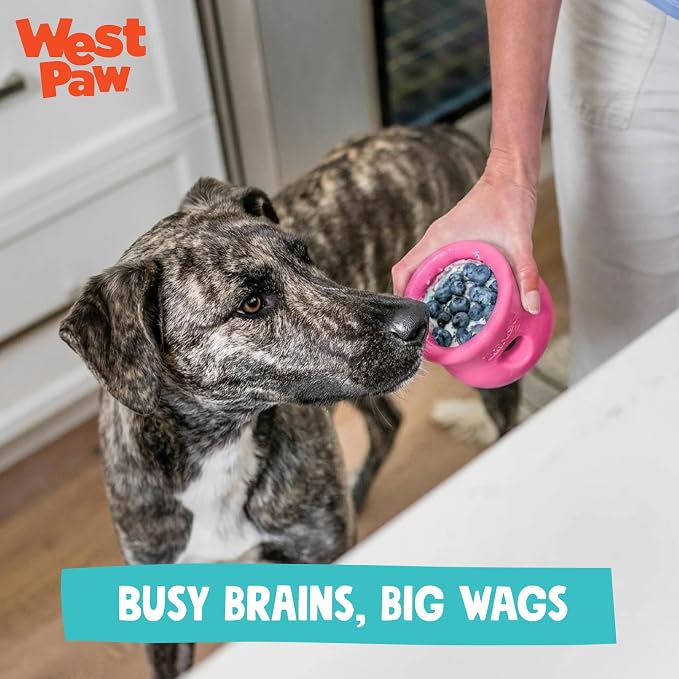 WEST PAW Zogoflex Toppl Interactive Treat Dispensing Puzzle Dog Toy for Mental Stimulation & Enrichment-Holds Kibble & Treats-Lickable, Freezable & Dishwasher Safe-Made in USA-XL-Teal - Image 9