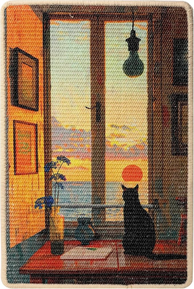 3-in-1 Sisal Cat Scratcher Mat 23.6x15.7 – Durable Scratch Rug for Floor & Wall with Sticker Tape, Protects Couch, Carpet & Furniture, Anti-Slip, Pet-Safe for Indoor/Outdoor Cats, Golden Afterglow - Image 9