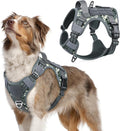 rabbitgoo Tactical Dog Harness for Medium, No Pull Military Service Vest | Molle & Handle, Heavy Duty, Adjustable, Reflective Straps, Easy Control for Training Walking, Grey Camo, Medium by rabbitgoo