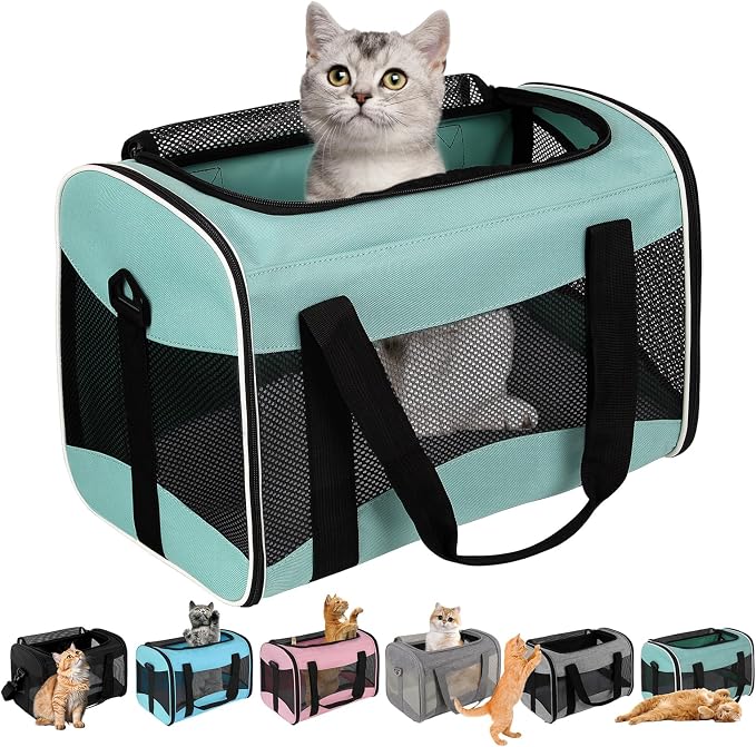 Cat Dog Carriers Soft-Sided Pet Carrier Large Cats for Medium Big Cat Small Dog Puppy up to 16lbs TSA Airline Approved Animal Collapsible Cat Carrier Carriers Travel Carrier Cat Bag (17x11x11) by home