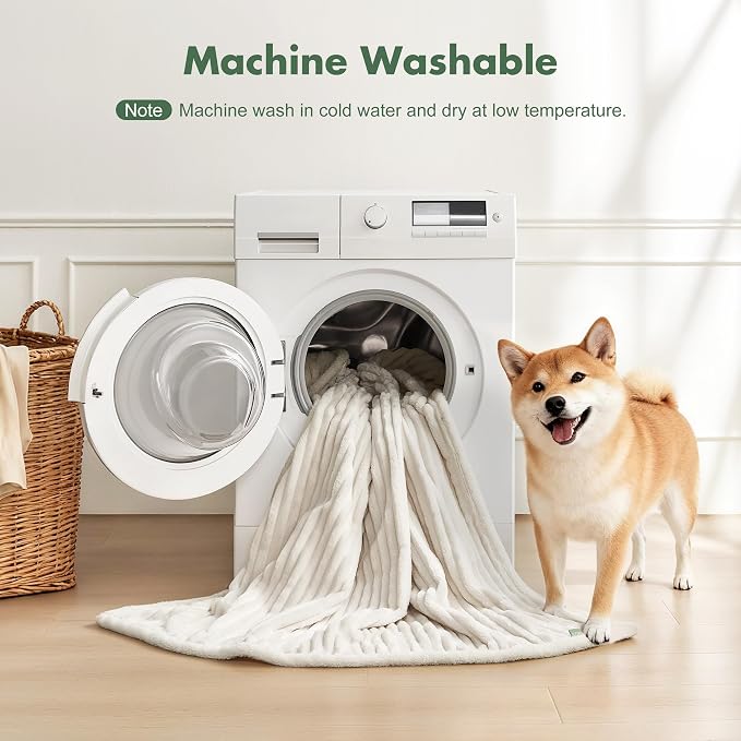 Waterproof Dog Blanket for Couch - Washable Medium Pet Blanket for Furniture Protector, Cozy Fleece Calming Dog Crate Blankets for Indoors & Outdoors, Cream, 30"x40" - Image 6