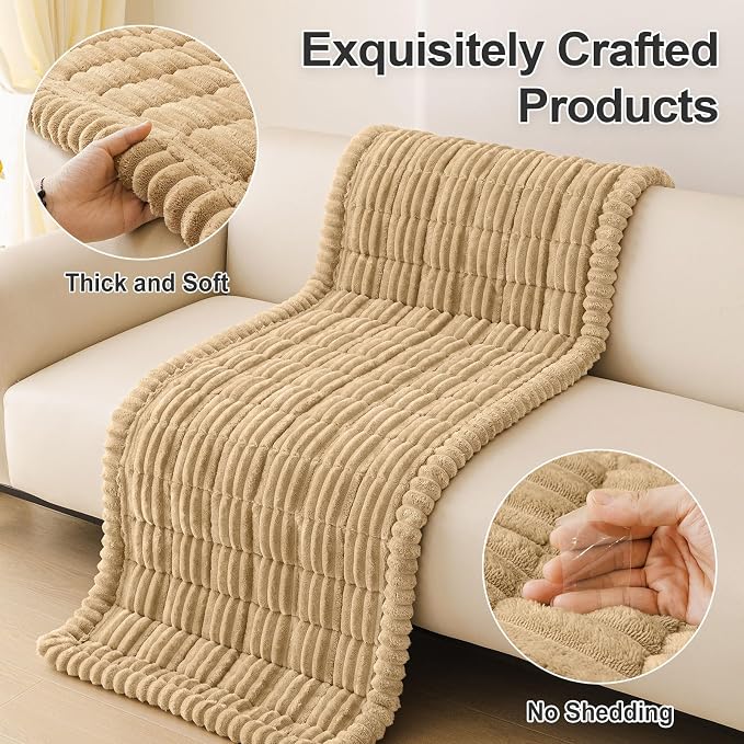 hyha Couch Cover for Dogs, Washable Non Slip Plush Flannel Sofa Protector | Thick Flannel, Anti-Slip Backing, Pet Hair & Scratch Protection, Fits Sofa & Loveseat (27.6" x 27.6") - Image 8