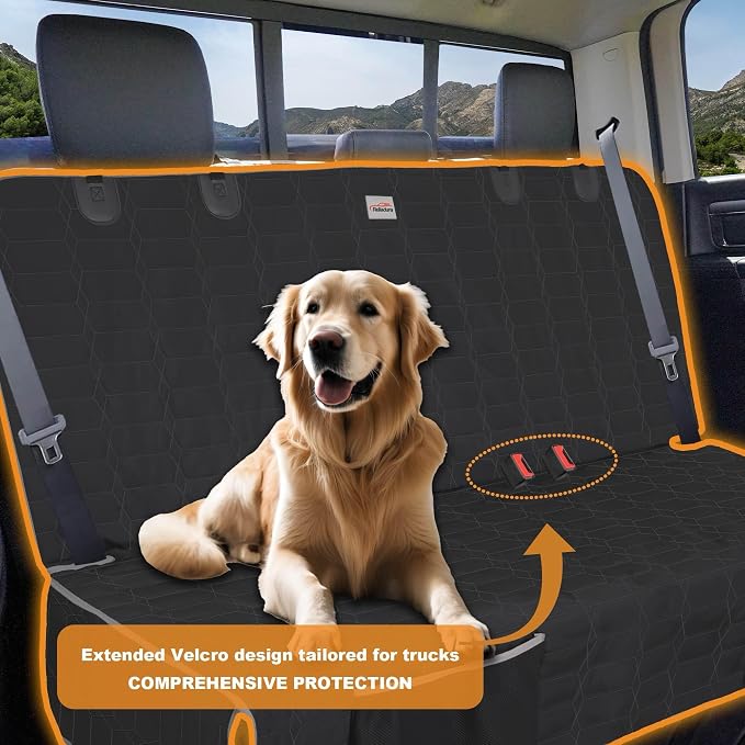 Reliadura Back Seat Cover for Dogs, Washable Bench Seat Covers for Trucks,Nonslip Truck Seat Cover Protector for F150/Ram1500/GMC Sierra/Toyota/Chevrolet Silverado,Car Seat Covers for Dogs - Image 5