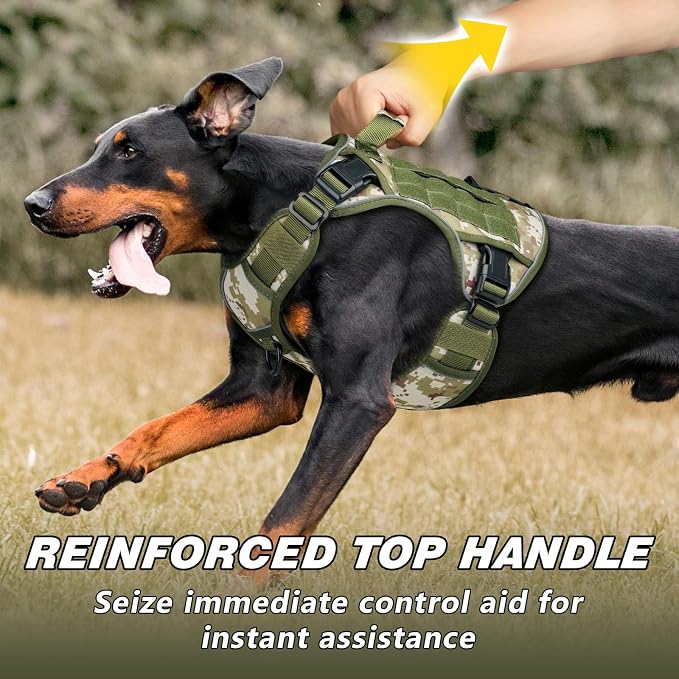WINGOIN Tactical Dog Harness for Large Dogs,Heavy Duty No Pull Dog Harness | with Handle,Adjustable Reflective,Military K9 Style,Big Size Dog Vest,for German Shepherd,for Walking Training Hunting - Image 3