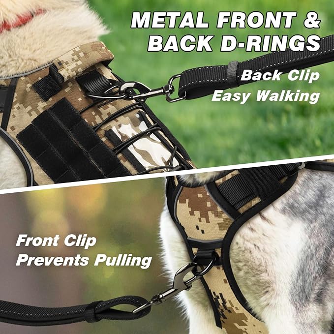 WINGOIN Tactical Dog Harness for Large Dogs,Heavy Duty No Pull Dog Harness | with Handle,Adjustable Reflective,Military K9 Style,Big Size Dog Vest,for German Shepherd,for Walking Training Hunting - Image 3