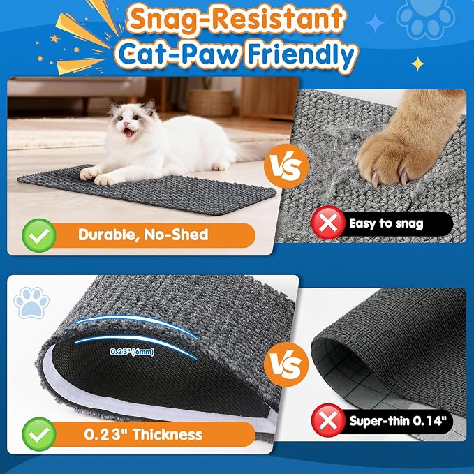 Wall Cat Scratcher for Indoor Cats,Corner Furniture Protector Grey | 23.6x11.8" wall corner cat scratcher,Durable scratching board protects door, wall and couch furniture,Easy mount - Image 4