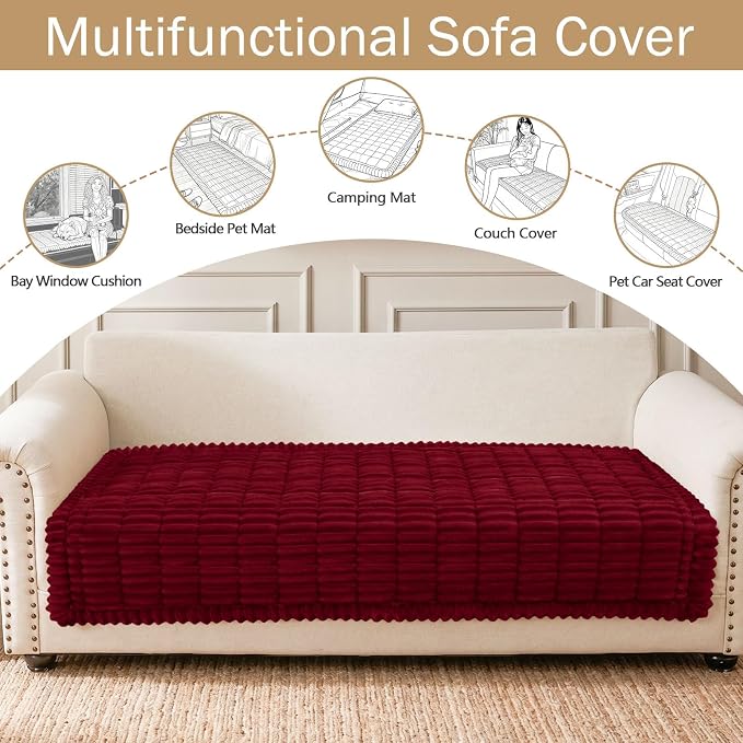 hyha Couch Cover for Dogs, Washable Non Slip Plush Flannel Sofa Protector | Thick Flannel, Anti-Slip Backing, Pet Hair & Scratch Protection, Fits Sofa & Loveseat (35.4" x 63") - Image 3