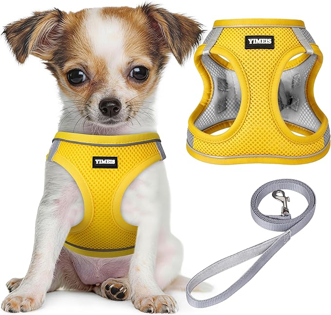 No Pull Dog Puppy Harness and Leash Set Reflective Mesh Vest Small by YIMEIS