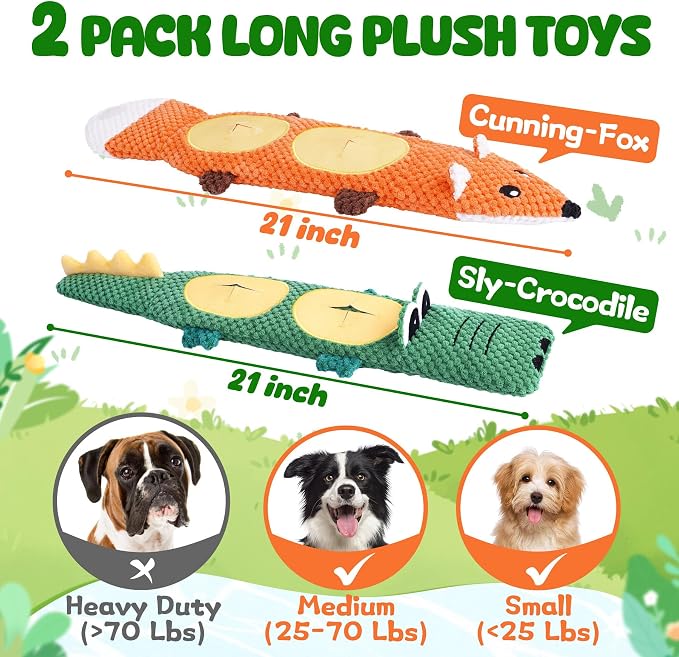 XIUGOAL Dog Toys for Chewers, 2 Pack No Stuffing Dog Toys for Boredom and Teething, Squeaky Chew Toy for Small, Medium Breed to Keep Them Busy - Image 2