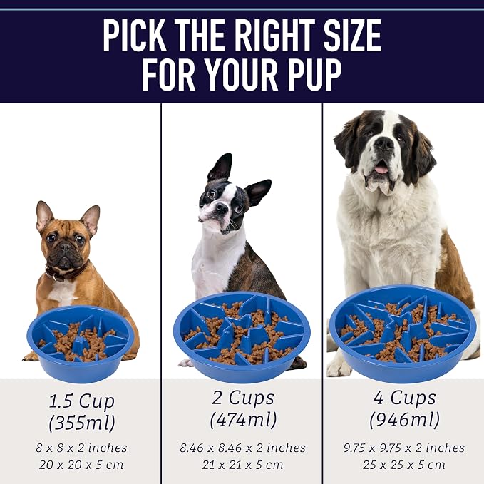 Leash Boss 2-Pack Slow Feeder Dog Bowls (2 Cup) Puzzle Dog Food Bowl with Stainless Steel Bowl - Fits into Elevated Pet Feeders - Slow Eating for Large, Medium & Small Sized Breeds, White - Image 3