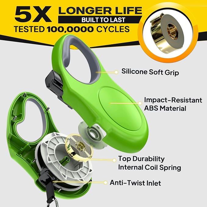 Fida Retractable Dog Leash, 16ft Heavy Duty Pet Walking Leash for Large Dog up to 110 lbs, Tangle Free. One-Hand Brake (Large, Green) - Image 4