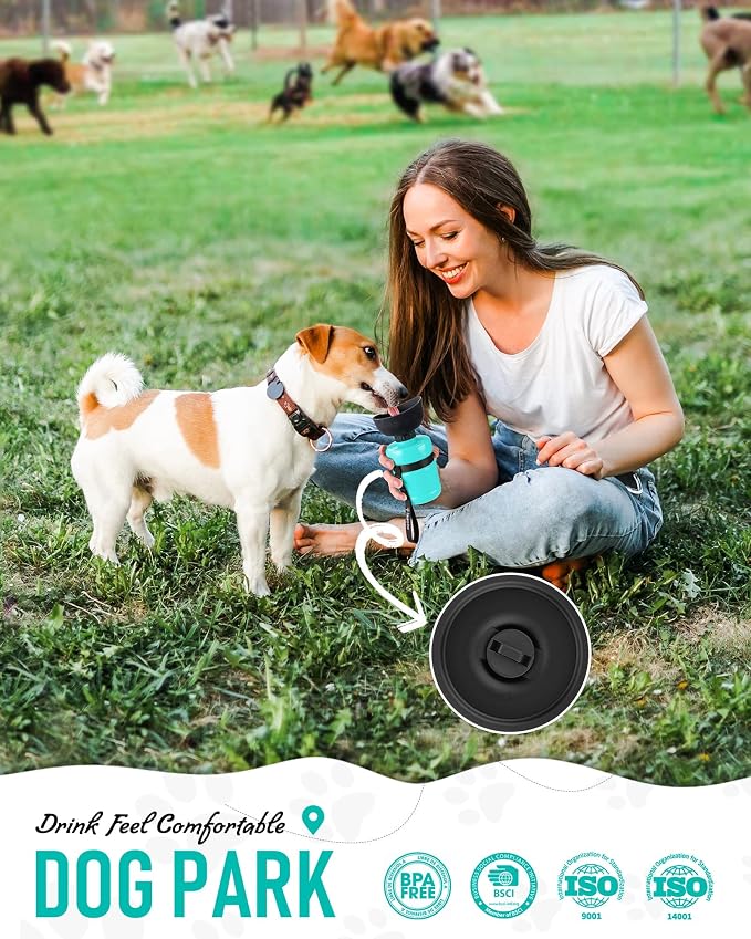 lesotc Dog Water Bottle, Portable Water Dispenser with Bowl, Leak Proof Pet Travel Squeeze Bottle, Puppy Essentials Dog Stuff Accessories for Outdoor Walking, Hiking, Camping - Image 3