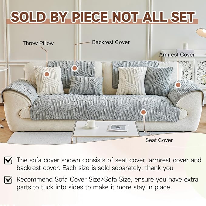 OTOB Couch Arm Covers Protector Washable Non Slip Sofa Arm Covers, 1 Piece | Matcha Green, 27.6"x27.6", Soft Plush, Pet Friendly, All Seasons, Breathable, Modern, Wear-Resistant, Pet Dog Couch Cover - Image 7