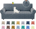 YEMYHOM 1 Piece Stretch Couch Covers for 3 Cushion Couch, Jacquard Sofa Cover with Non-Slip Elastic Bottom, Thickened Slipcover Furniture Protector for Dogs Pets (Large, Dark Gray） by YEMYHOM