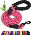 Taglory Rope Dog Leash for Medium Large Dogs, 6 FT Padded Handle, Pink | Climbing Rope for Strong Pullers, Reflective for Night Walks and Training, Comfortable Grip, Anti-tangle Swivel Clip 1/2 inch by Taglory