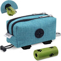 Dog Poop Bag Holder with Treat Pouch, 2 Zipper Pockets & Leash Clip | Waste Bag Dispenser with 1 Roll Poop Bags, Quick Access Treat Storage, Hands-Free Design for Dog Walking, Training & Travel by VOXGET