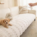 MYSKY HOME 100% Waterproof Couch Cover for Dogs, Plush Pet Couch Covers for Sofa Washable, Couch Covers for 3 Cushion Sofa Pet Friendly, Non-Slip Durable Sofa Cover Slipcover Protector, Cream, 35"x71" by MYSKYHOME