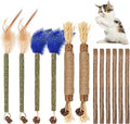 Bissap 12 PCS Silvervine Chew Sticks for Cats, Catnip Chew Sticks Cat Toys for Indoor Cat Kitten Teeth Grinding Interactive Feather Toys for Aggressive Chewers Dental Care by Bissap
