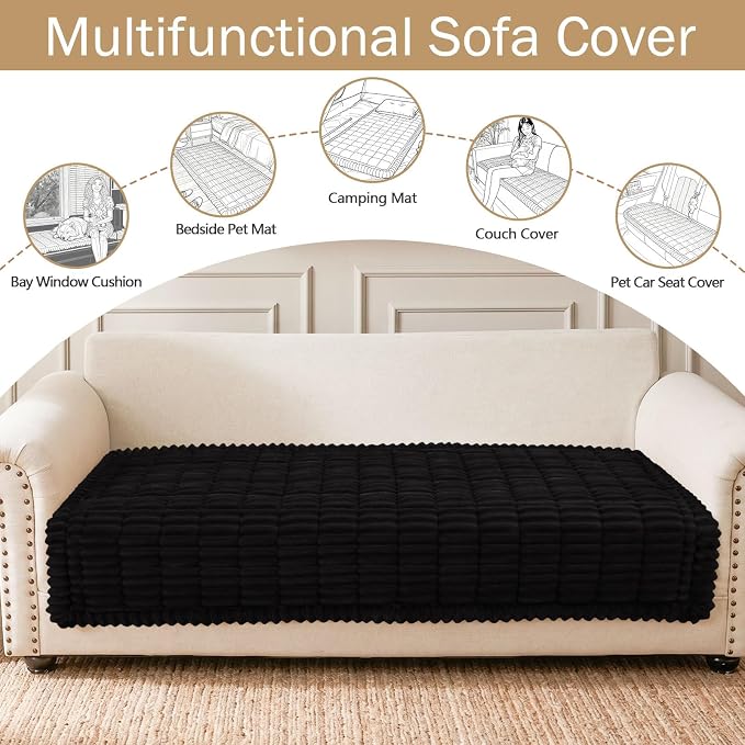 hyha Couch Cover for Dogs, Washable Non Slip Plush Flannel Sofa Protector | Thick Flannel, Anti-Slip Backing, Pet Hair & Scratch Protection, Fits Sofa & Loveseat (35.4" x 63") - Image 3