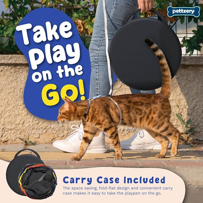 Outdoor Cat Enclosure - Portable Catio Playground for Cat Run, Kitty and Small Animals - Tent & Tunnels for Outside and Indoor Play - Image 6