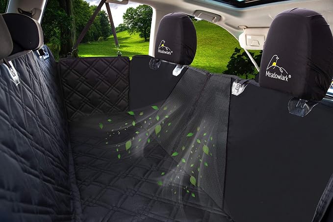 Meadowlark Dog Car Seat Cover, Heavy Duty Hammock, Standard, Black Mesh - Image 9