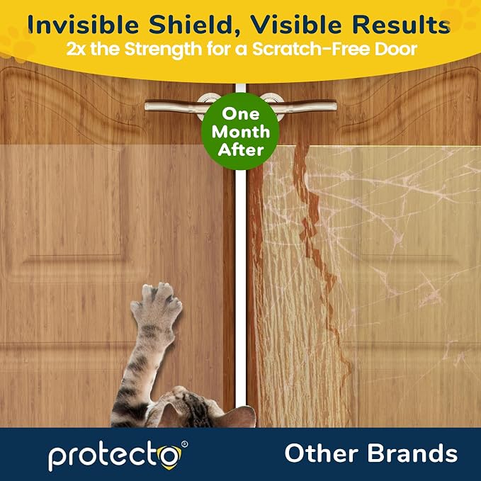 PROTECTO Door Protector from Dog Scratching w/Utility Knife - 1-Pack 60x8 | Door Scratch Protector for Dogs & Cats - Clear Dog Scratch Door Protector for Doors & Frames - No-Residue Door Guard - Image 2