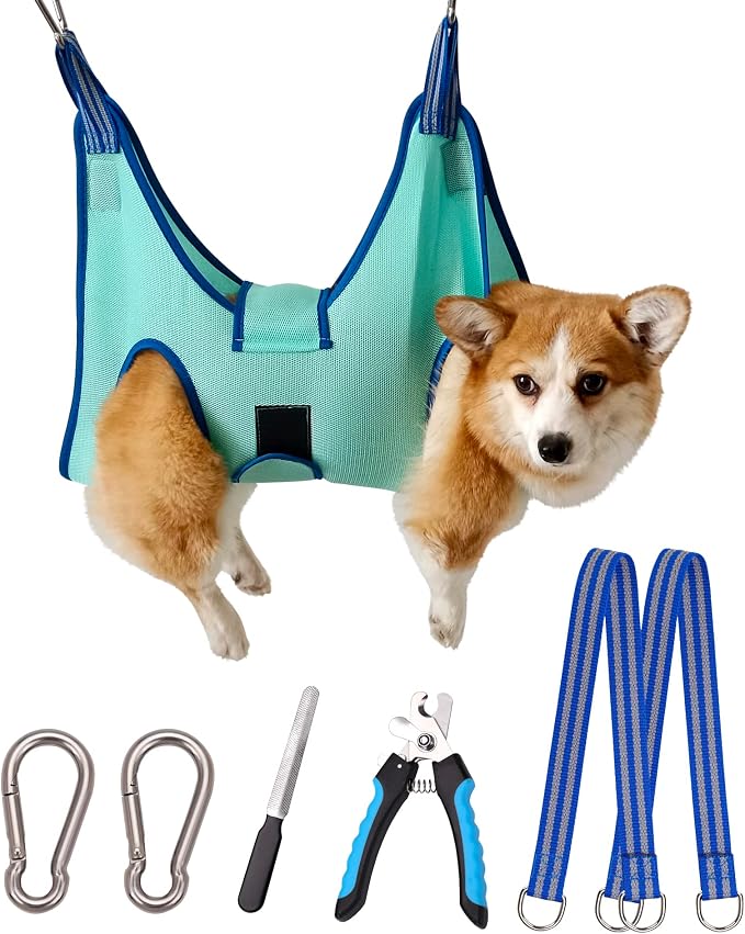 Kkiimatt Dog Grooming Hammock,Medium - Large Hanging Harness Holder for Nail Clipping,Nail Trimming Hammock for Pet,Grooming Sling Hanger Restraint for Claw Care by Kkiimatt