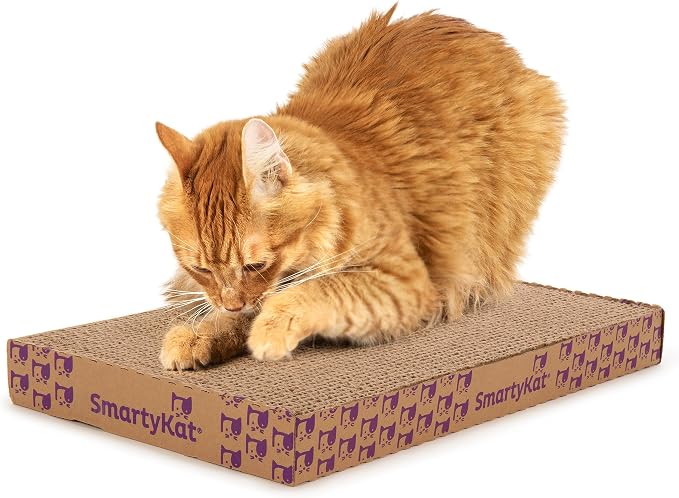 SmartyKat Super Scratcher+ Double Wide with Catnip Infusion Technology Corrugate Cat Scratch Pad, Reversible - Image 4