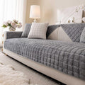 Velvet Washable Couch Cover for Pets Dogs, Non Slip Sectional Sofa Covers for 3 Cushion Couch Sofa L Sharped Sofa Slipcovers, Furniture Protector (1 PCS 36"x63",Dakr Grey) by Aucrovee