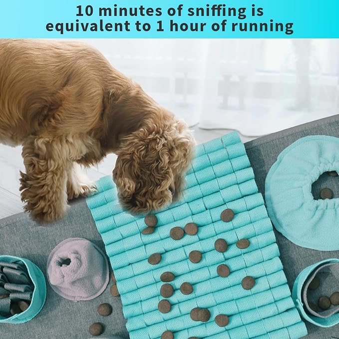 Snuffle Mat for Dogs, Pet Snuffle Mat for Small and Medium Dogs, Interactive Sniff Mat Feeding Mat for Puppies, Slow Feeder Dog Treat Mat for Training and Stress Relief - Image 8