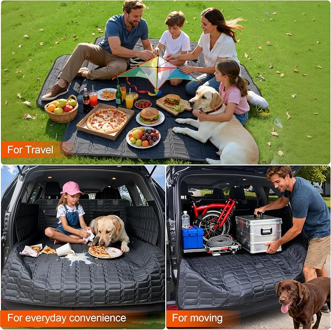 Reliadura SUV Cargo Liner for Dogs, Waterproof Pet Trunk Cover with Bumper Flap Protector, Non-Slip Scratchproof, Non-Slip Dog Seat Mat for SUVs, Large Size Cargo Liner Universal Fit Black - Image 7