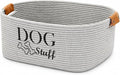 Geyecete Square Dog toy basket storage Cotton Rope Storage Basket Pet/Pet Toy And Accessory Storage Bin Doy Toy Box-Gray by Geyecete