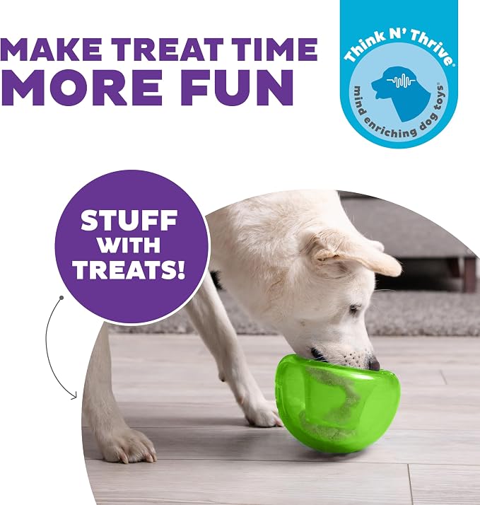 Outward Hound by Planet Dog Snoop Dog Toy – Treat‑Dispenser Puzzle Ball,Interactive Slow Feeder,Medium to Large Dogs,Bouncy & Mint-Infused,Green,5",(Pack of 2) - Image 3