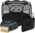 Siedihit Playpen for Middle Dog Cat, Dogs Tent Crate Cage Indoor | Outdoor, Portable Pop Up Dog Kennel with Carrying Bag for Rabbits (Dark Grey with Pad, Medium) by Siedihit