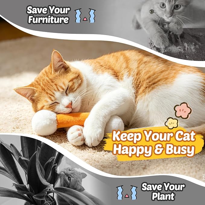 CiyvoLyeen Plush Cotton Swab Catnip Toys for Indoor Cats 6 Pack | Cat Chew Kicker Toys, Boredom Relief, Interactive Play, Soft Durable Plush with Catnip, Funny Gift for Cat Lovers & Kitten - Image 2