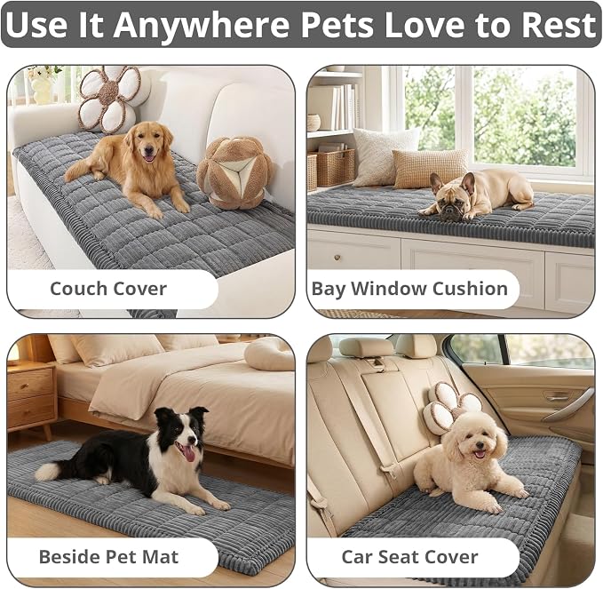 OstepDecor Couch Cover for Dogs, Washable Non Slip Sofa Cover for Pets | Soft Couch Covers for Sofa, Loveseat and Sectional, Furniture Protector Against Pet Hair & Dirt (35.4" x 35.4", Dark Grey) - Image 2