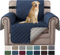 H.VERSAILTEX Reversible Chair Cover for Dogs Pet Water Repellent Sofa Cover Chair Slipcover 2" Thick Strap Slip-Resistant Chair Protector Soft Quilted Seat Width Up to 21"(Armchair, Navy/Beige) by HVERSAILTEX